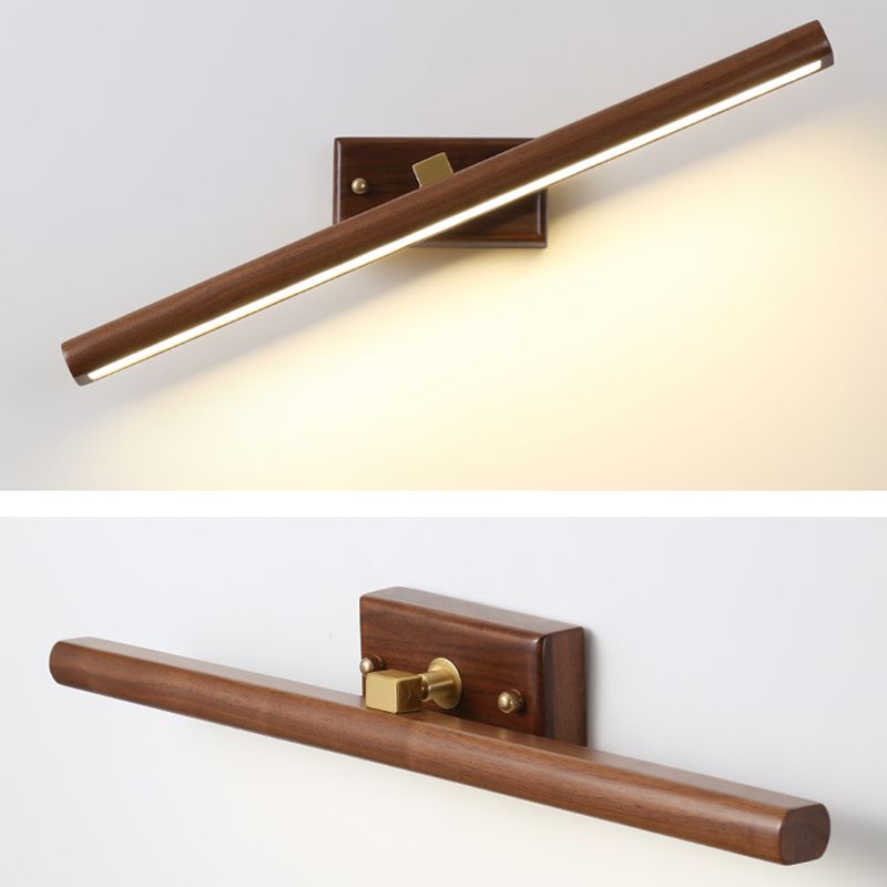 Muto Vanity Rotatable Mirror Front Vanity Wall Lamp, Wood | ventumra