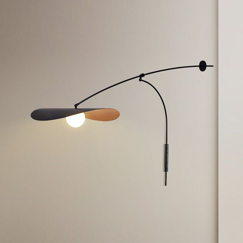 Arisha Arc Wall Lamp, Metal/Glass, Black/Gold, Bedroom | ventumra