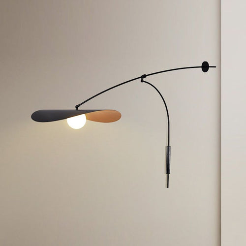 Arisha Arc Wall Lamp, Metal/Glass, Black/Gold, Bedroom | ventumra