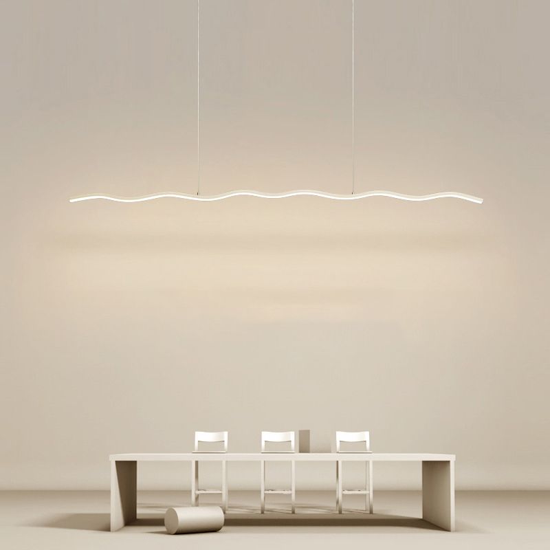 Arisha Wave Linear Pendant Light, Black/White | ventumra