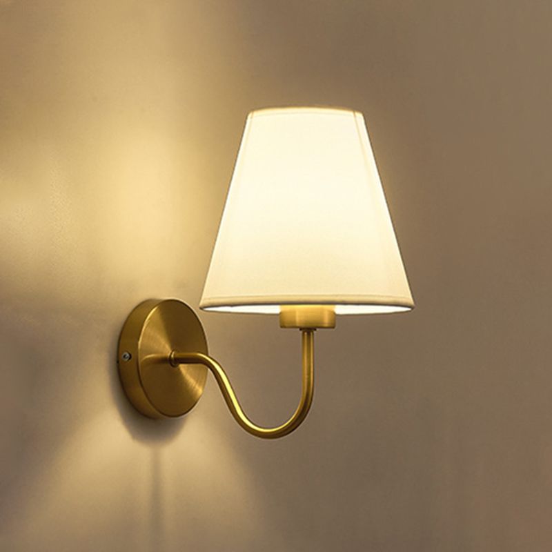 Tiffany Nordic Fabric Metal Vanity Wall Lamp, Black/White/Coffee/Flaxen | ventumra