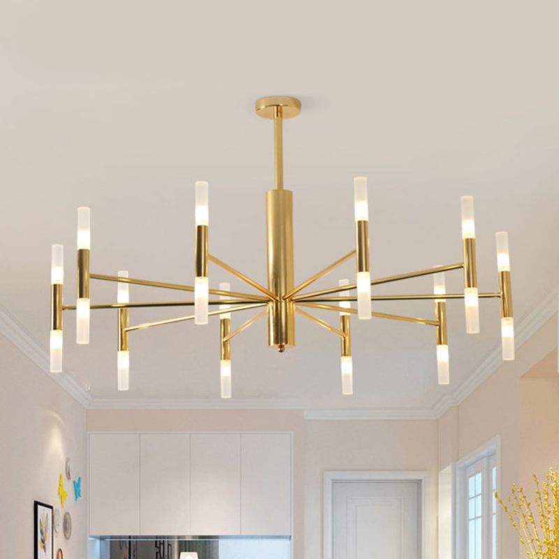 Kristy Modern Cylindrical Metal Chandelier, Gold | ventumra