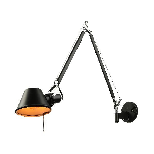 Epoch Modern Simple Adjustable Wall Lamp, Black/Chrome, Bedroom | ventumra