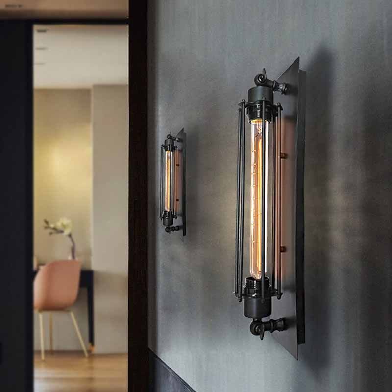 Tronel Vintage Cylinder Metal Wall Lamp, Black/Red/Silver/Gold | ventumra