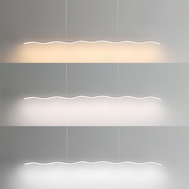 Arisha Wave Linear Pendant Light, Black/White | ventumra
