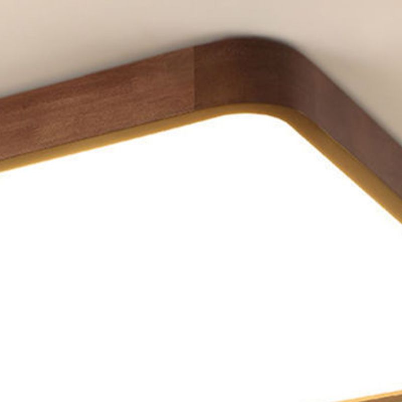 Muto Modern Geometric Walnut LED Flush Mount Ceiling Light | ventumra