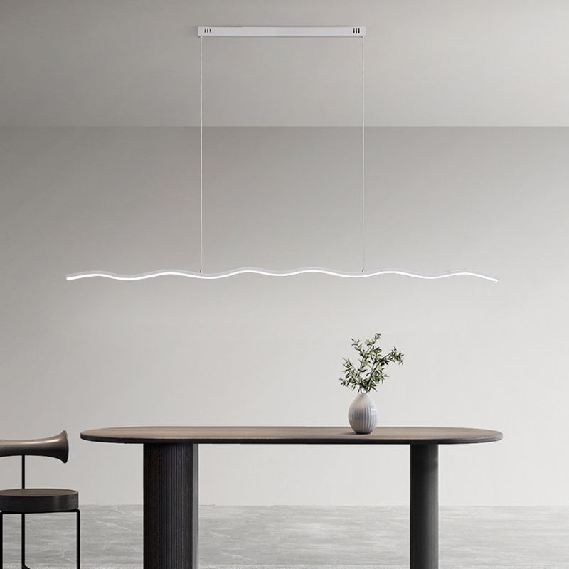 Arisha Wave Linear Pendant Light, Black/White - Neutralighting