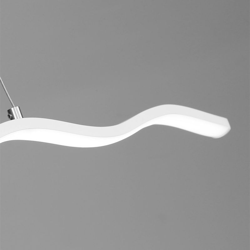 Arisha Wave Linear Pendant Light, Black/White | ventumra