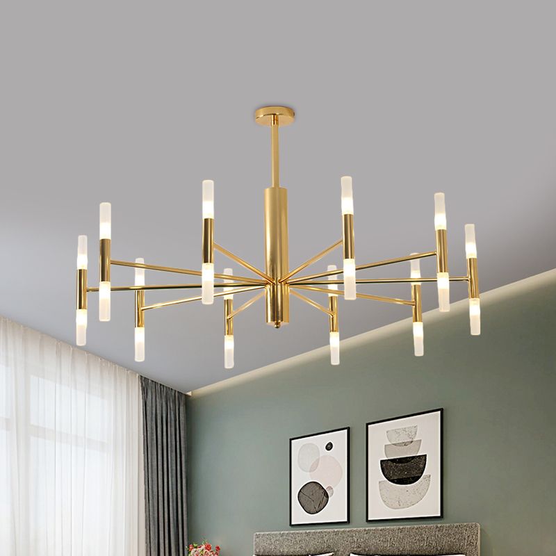 Kristy Modern Cylindrical Metal Chandelier, Gold | ventumra