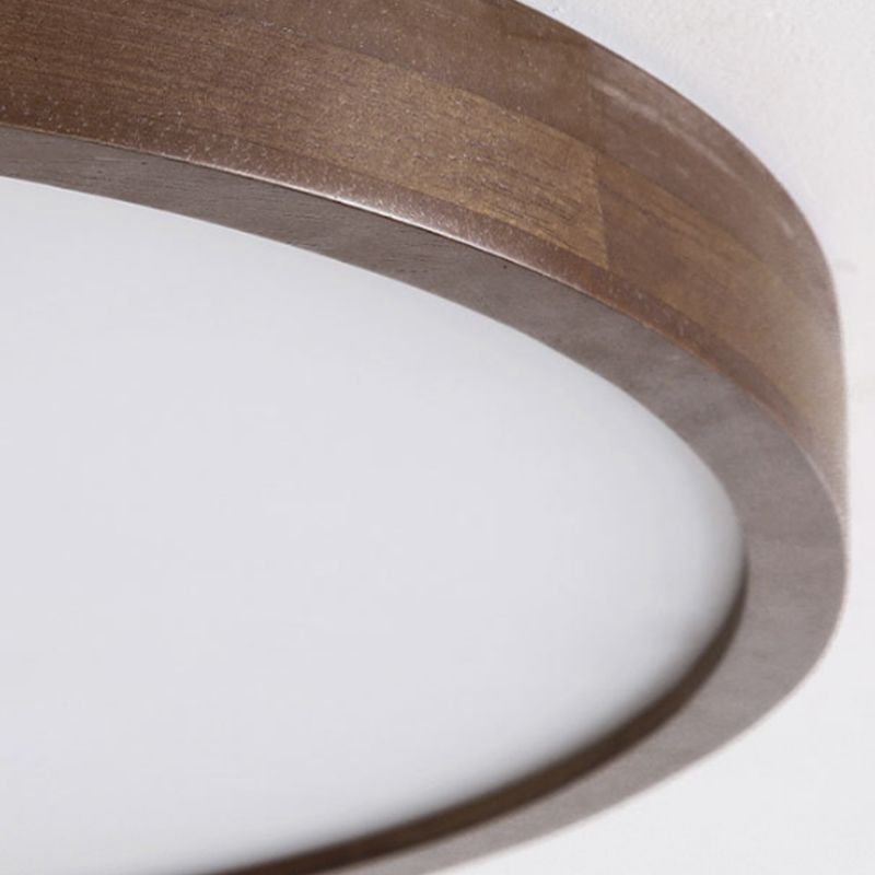 Muto Modern Geometric Walnut LED Flush Mount Ceiling Light | ventumra