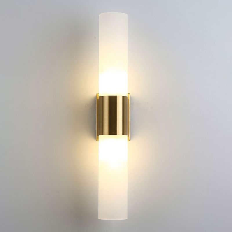 Arisha Modern Double Headed Metal Glass Vanity Wall Lamp, Black/Gold | ventumra