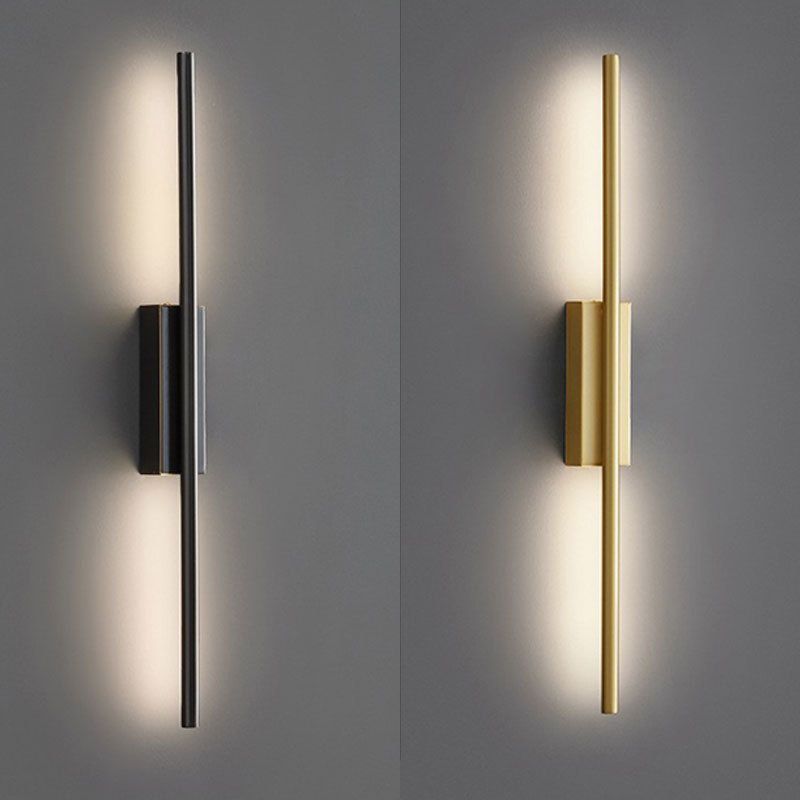 Arisha Modern Linear Metal& Bedroom Wall Lamp, Black/Brass | ventumra