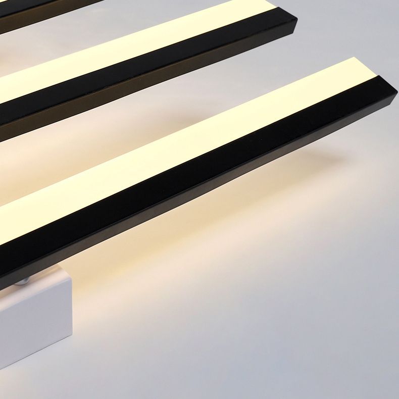 Arisha Flush Mount Ceiling Light Linear Modern,Wave  Black, Living Room | ventumra