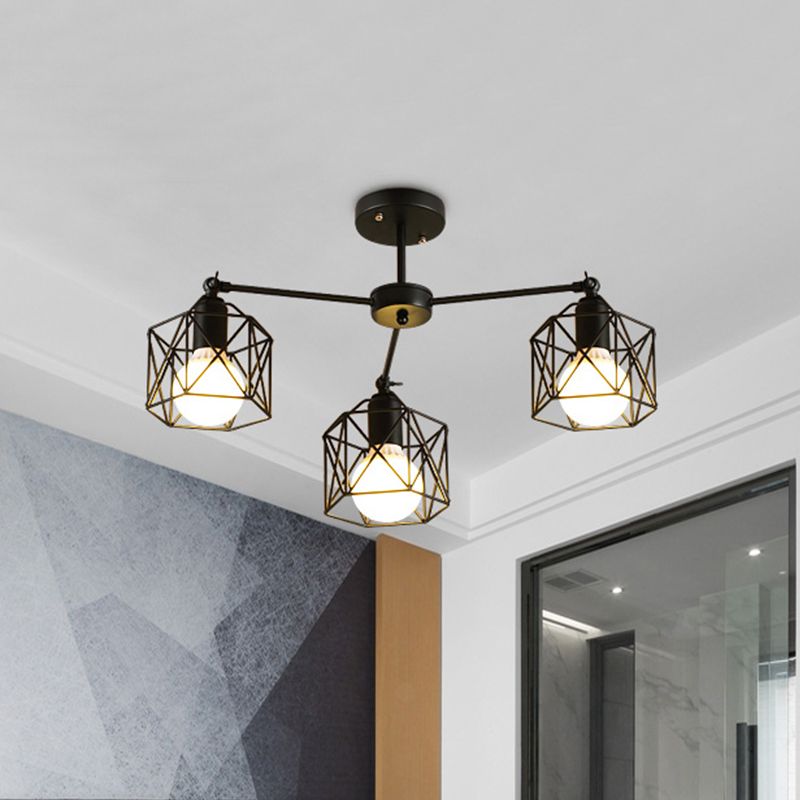 Arisha Black Semi-Flush Mount Ceiling Light | ventumra