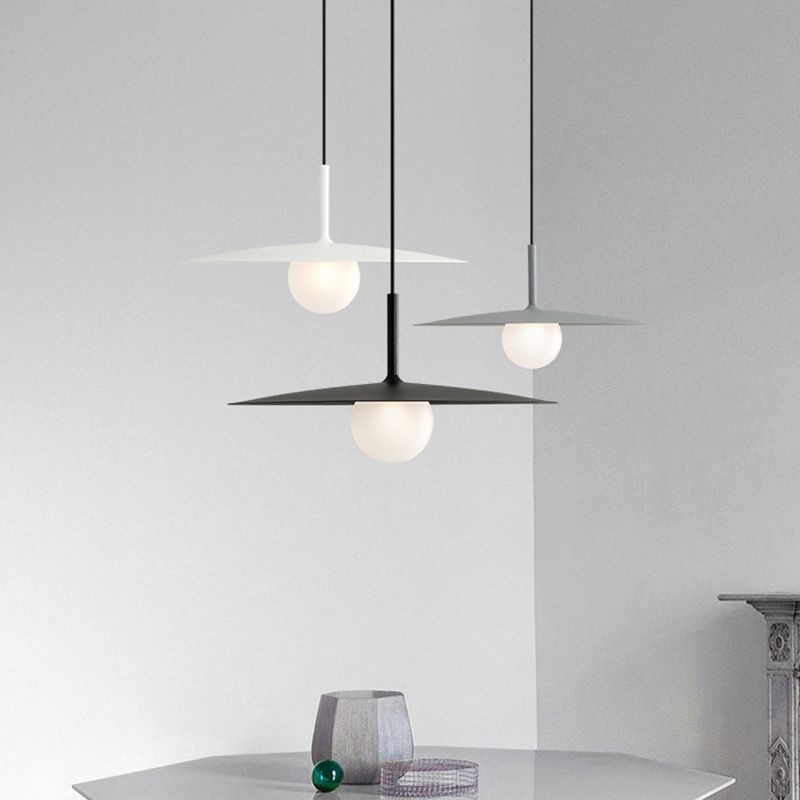 Arisha Modern Dish-shaped Metal Pendant Light, Black/White/Grey | ventumra