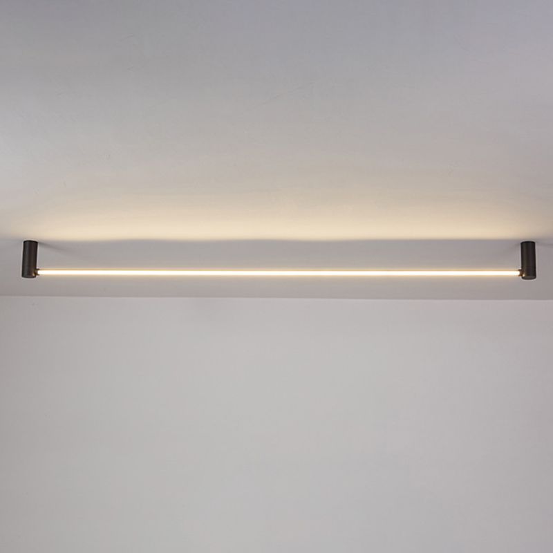 Arisha Minimalist Linear Flush Mount Ceiling Light, Black, Hallway | ventumra