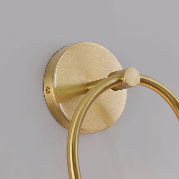 Valentina Modern Arc Globe Glass Wall Lamp, Brass, Living Room | ventumra