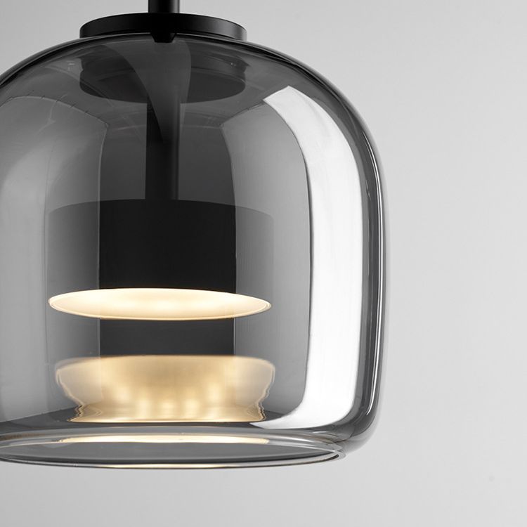 June Minimalist Pendant Light Glass Smoke Gray | ventumra