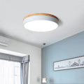 Aria Nordic LED Round Flush Mount Ceiling Light Wood Color - Neutralighting