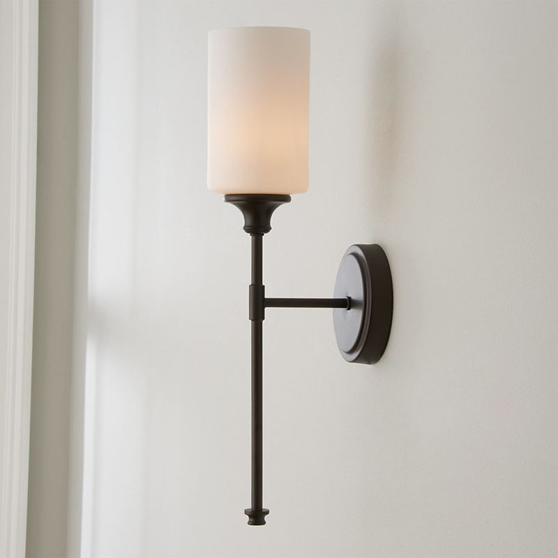 Tiffany Nordic Vanity Metal Glass Minimalism Wall Lamp, Black/Silver | ventumra