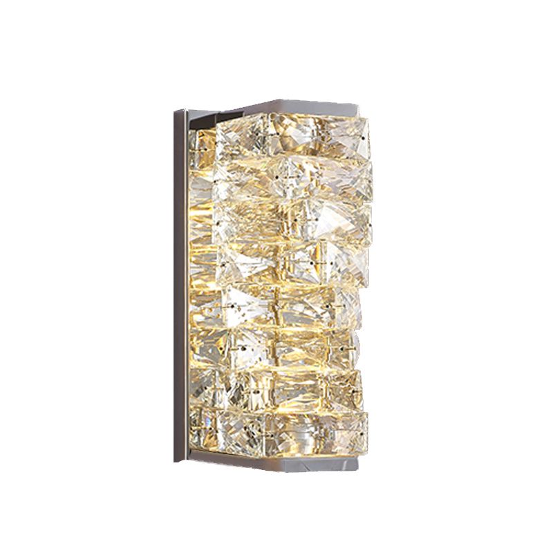 Kristy Modern Rectangular Vanity Metal Crystal LED Wall Lamp | ventumra
