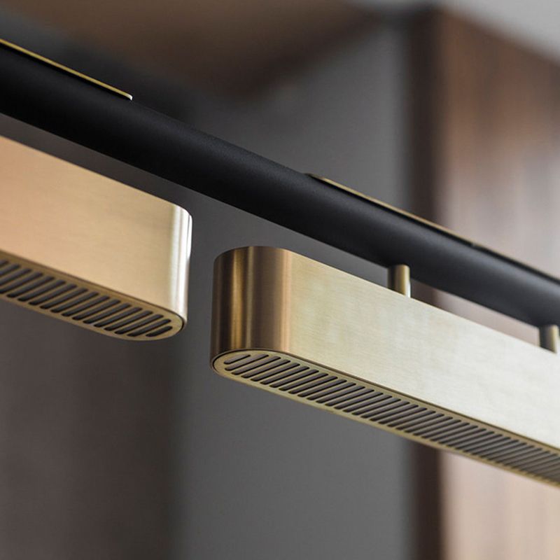 Arisha Pendant Light Rectangular Modern, Metal, Black/Brass, Office | ventumra