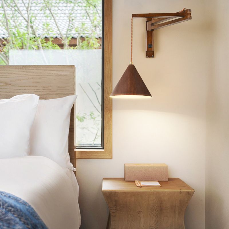 Muto Adjustable Wall Lamp, Wood/Metal, 2 Color, Living Room | ventumra
