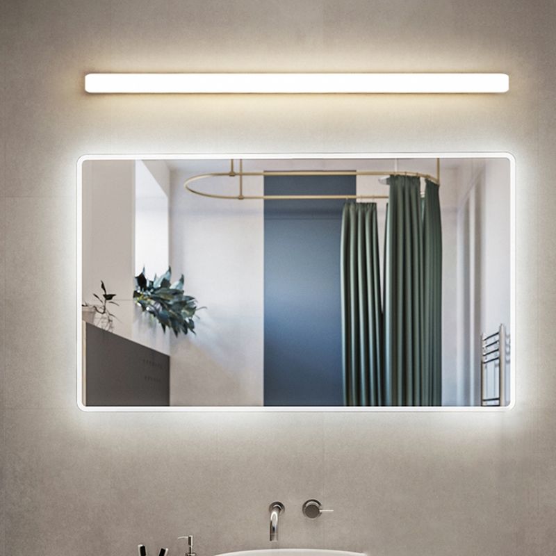 Arisha Simple White Bar Mirror Front Vanity Wall Lamp | ventumra