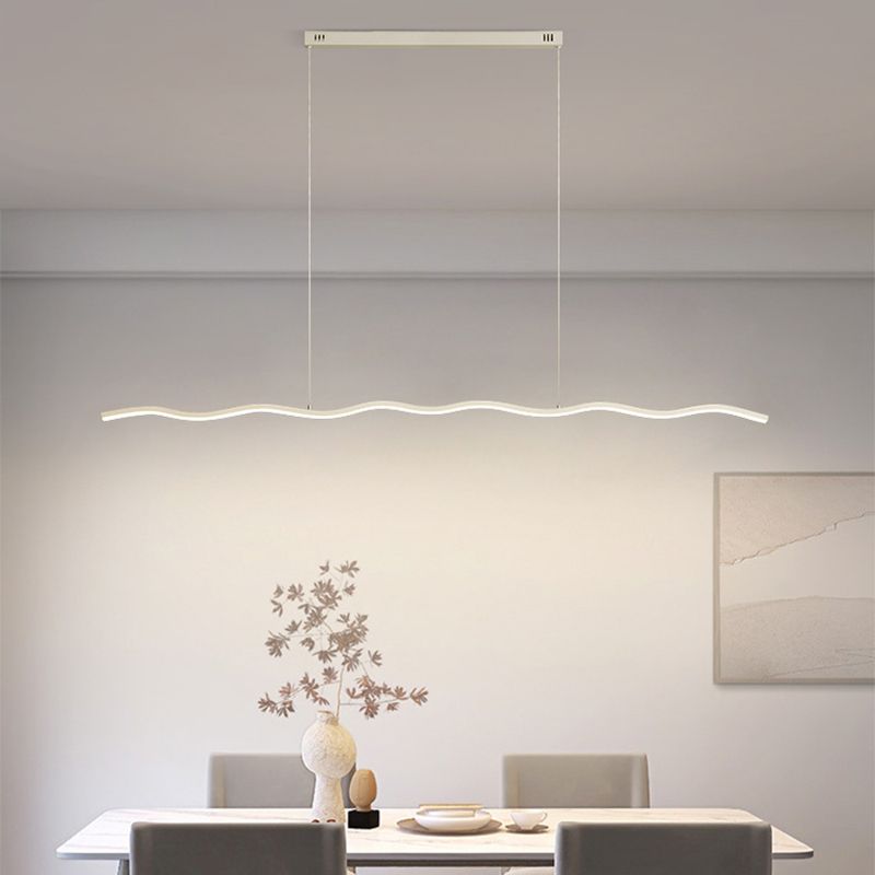 Arisha Wave Linear Pendant Light, Black/White - Neutralighting