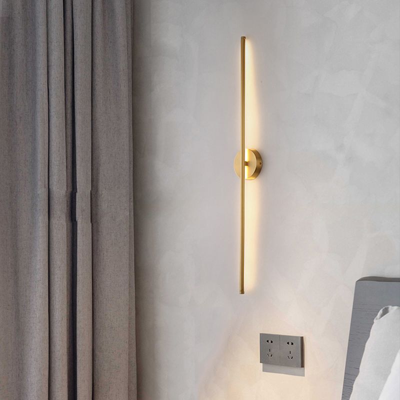 Fauro Modern Linear Metal&Silica Gel Wall Mount Lamps, Gold | ventumra
