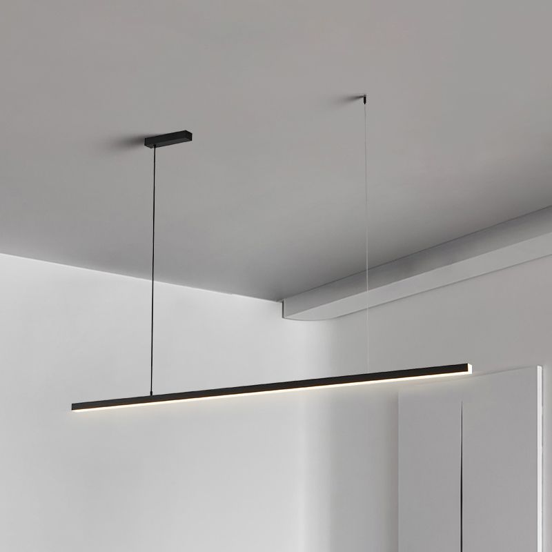 Arisha Minimalist Linear Metal Pendant Light, White/Black | ventumra