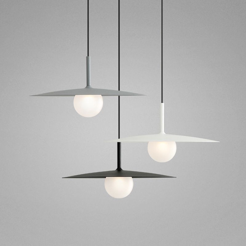 Arisha Modern Dish-shaped Metal Pendant Light, Black/White/Grey | ventumra