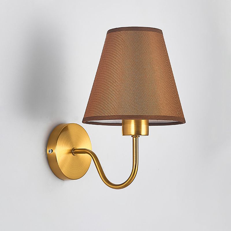 Tiffany Nordic Fabric Metal Vanity Wall Lamp, Black/White/Coffee/Flaxen | ventumra