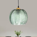 Aira Green Nordic Artistic Ribbed Glass Pendant Light | ventumra