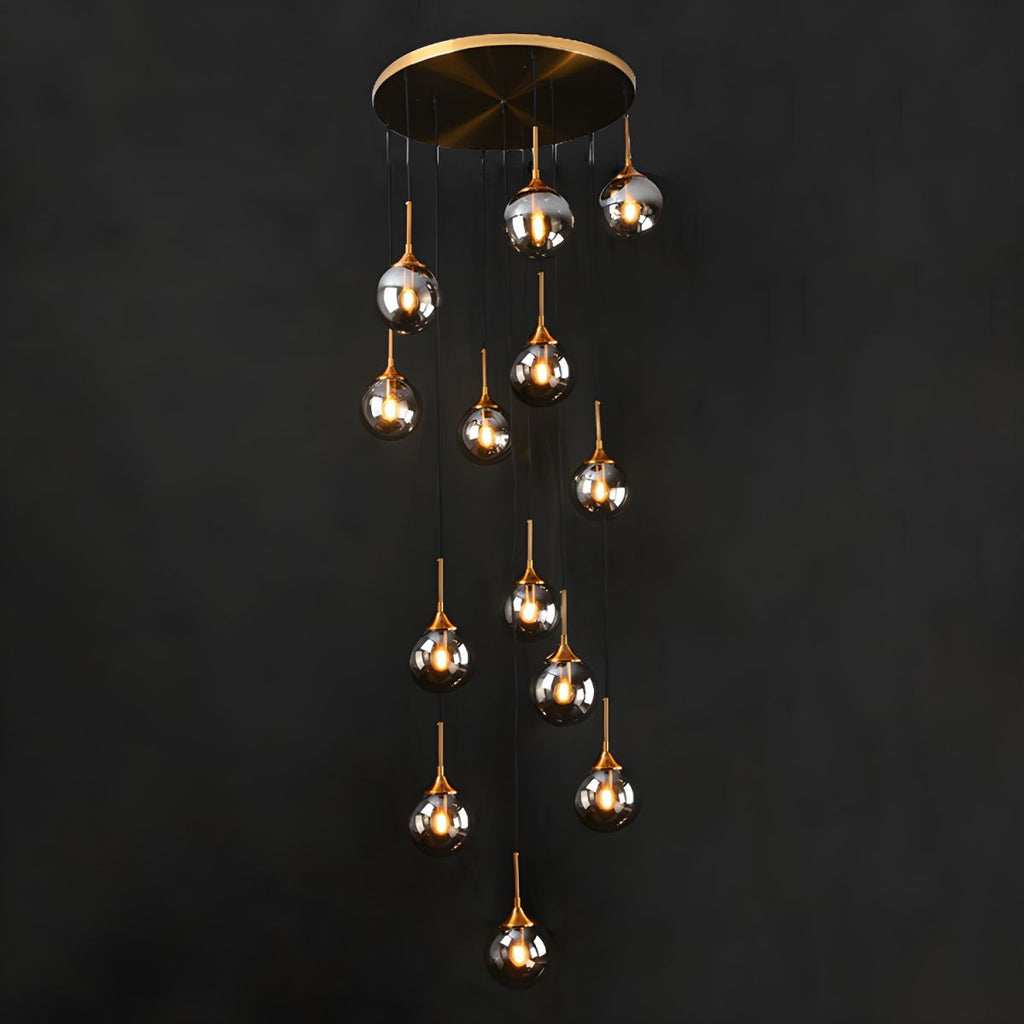 Valentina Modern Spiral Ball Glass Staircase Chandelier - Neutralighting