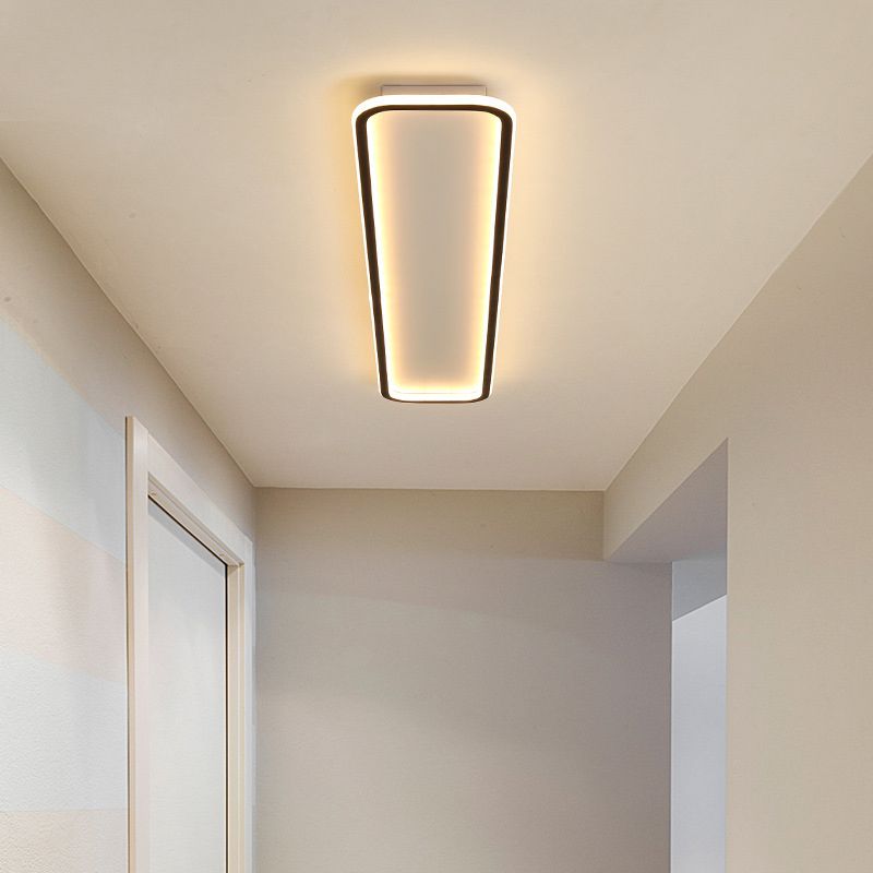 Arisha Minimalist Flush Mount Black Frame Rectangular Ceiling Light | ventumra