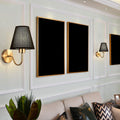 Tiffany Nordic Fabric Metal Vanity Wall Lamp, Black/White/Coffee/Flaxen | ventumra