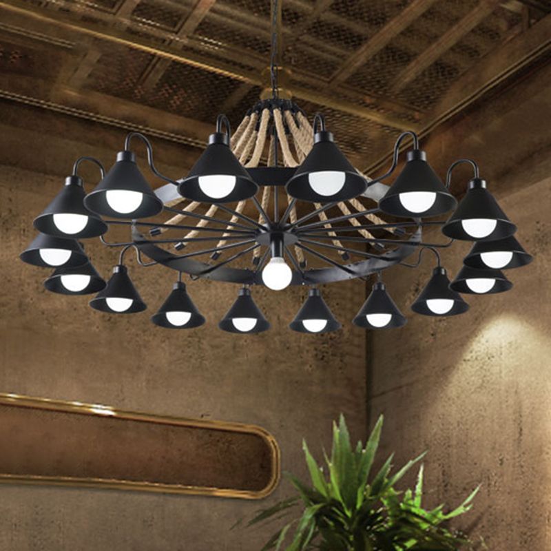 Epoch Vintage Industrial Rope Chandelier  Living Room | ventumra