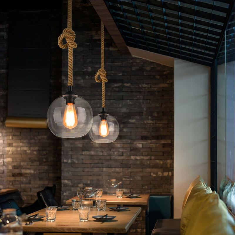 Vintage Rope Globe Pendant Light | Ventumra