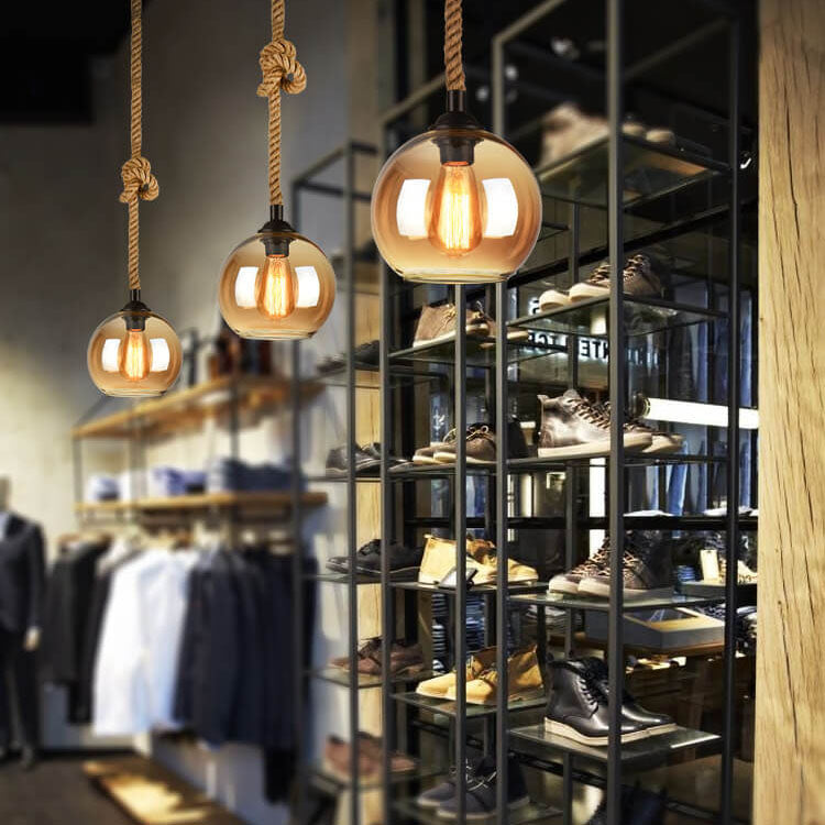 Vintage Rope Globe Pendant Light | Ventumra