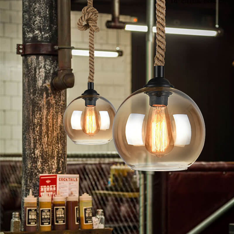Vintage Rope Globe Pendant Light | Ventumra