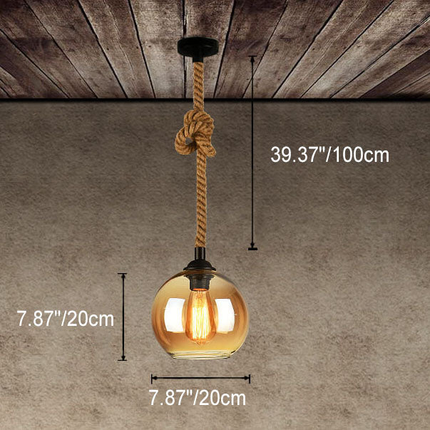 Vintage Rope Globe Pendant Light | Ventumra