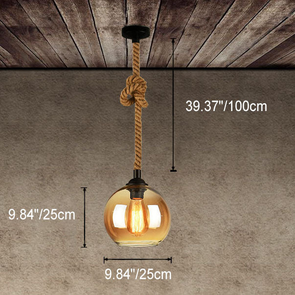 Vintage Rope Globe Pendant Light | Ventumra