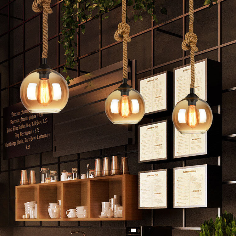 Vintage Rope Globe Pendant Light | Ventumra