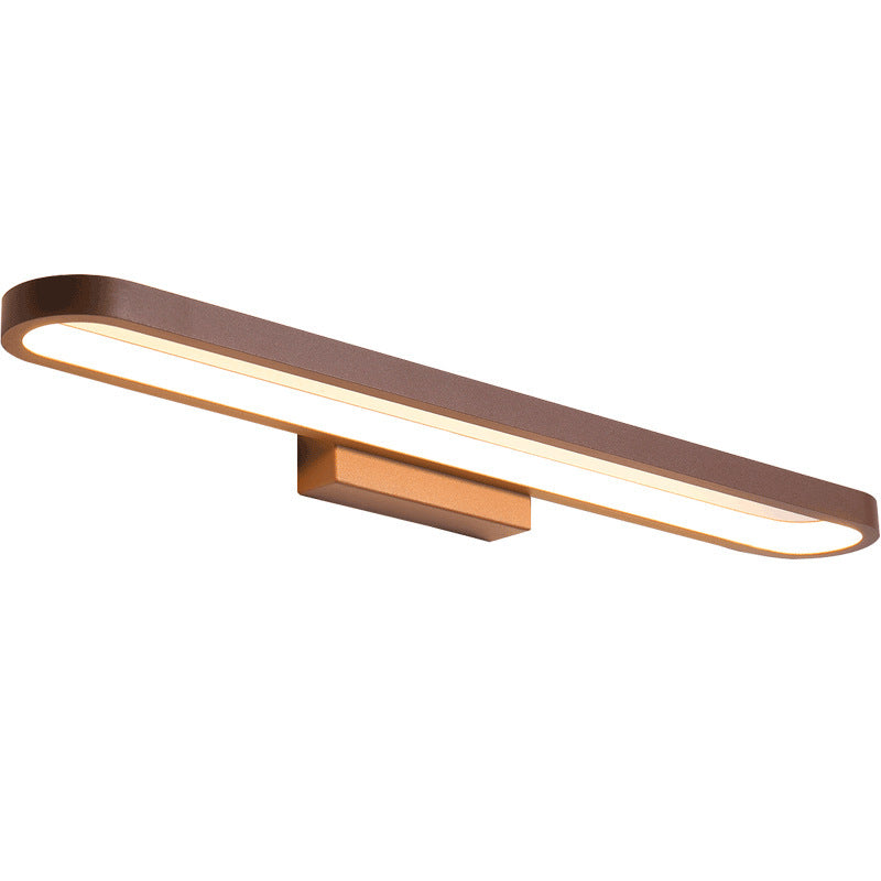 Luxa Modern Metal Wall Lamp Mirror Front, Curved, Black/Coffee | ventumra