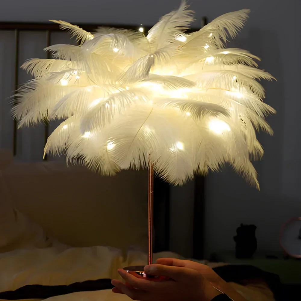LyraQuill Lamp Feather-Inspired Soft Ambient Lighting For Any Space