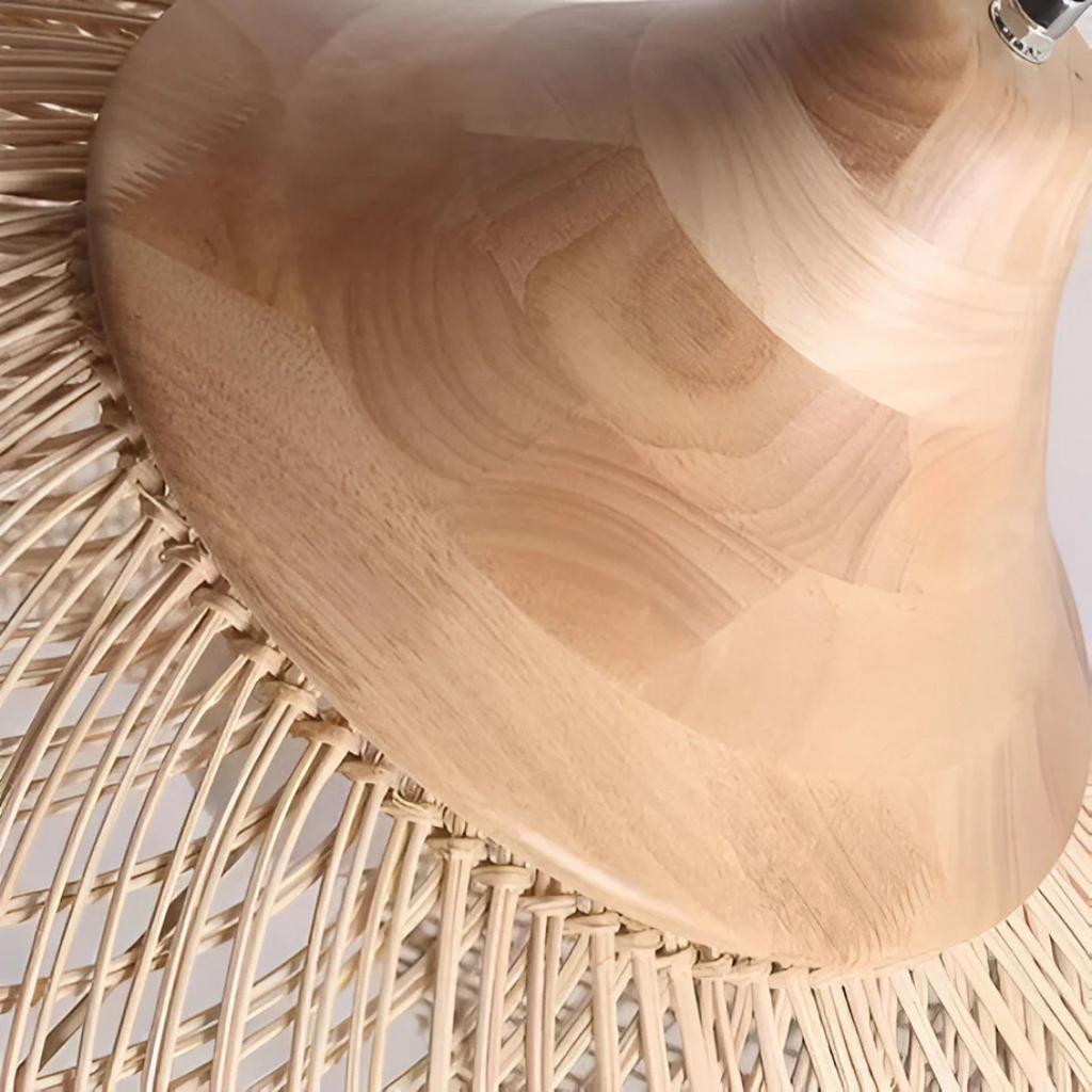 Aurelle Hand-Woven Rattan Boho Pendant Ceiling Light