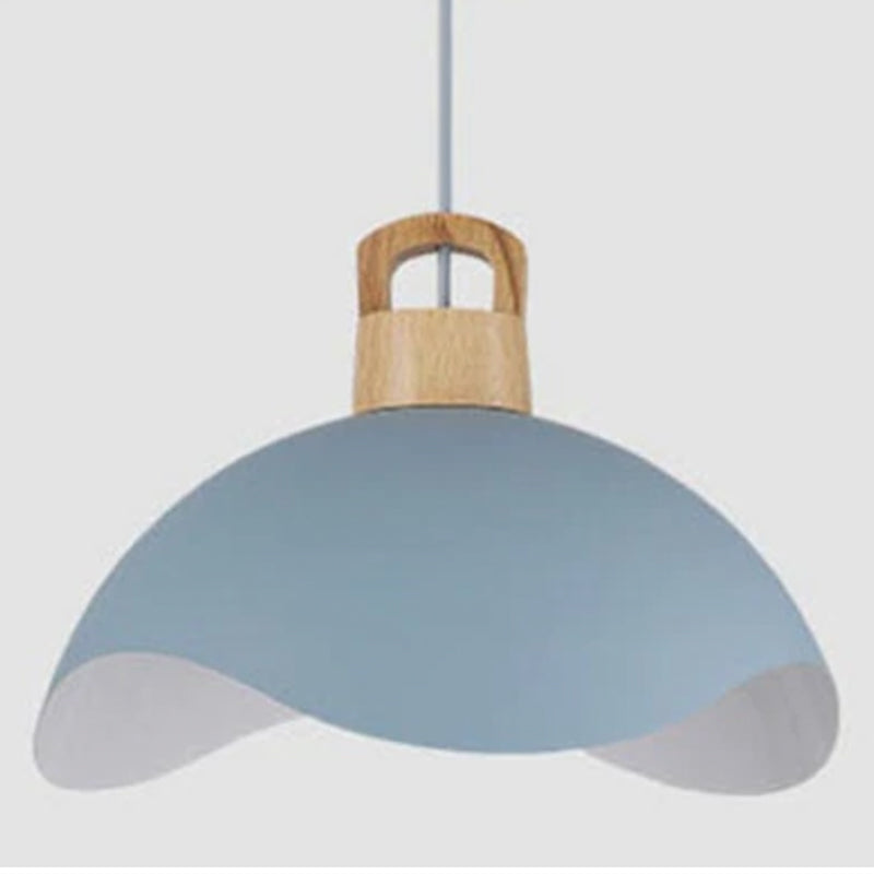 Valentina Colorful Shade Single Pendant Lights, Wood & Metal | ventumra