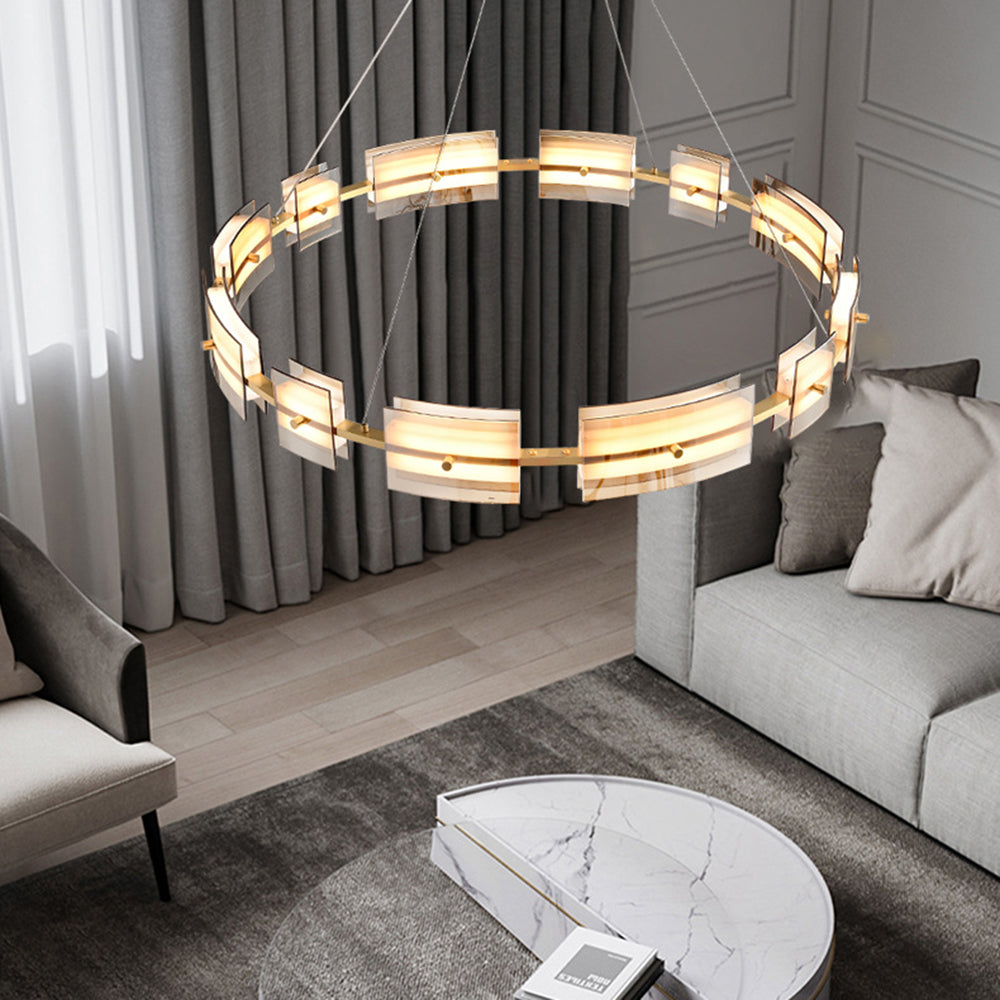 Arisha Minimalist Ring Metal Pendant Light,Black/Gold | ventumra