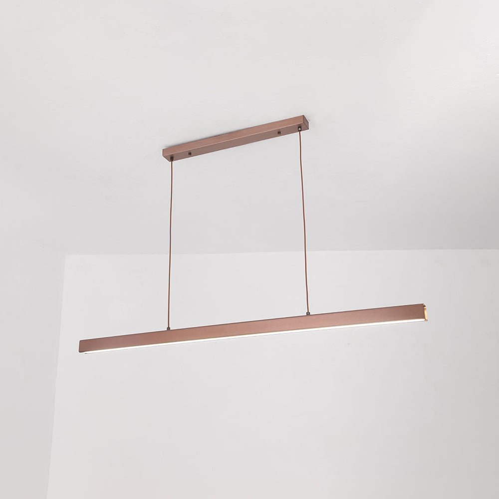 Nowoczesna liniowa metalowa lampa wisząca LED Thala, czarno-brązowa | ventumra